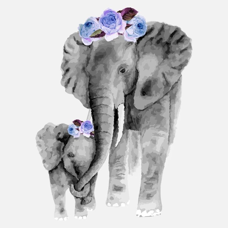 Mutter und Tochter Elefant