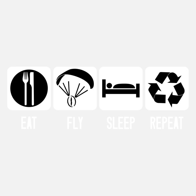Paramotor Eat Fly Sleep Repeat Motorschirm Schwarz