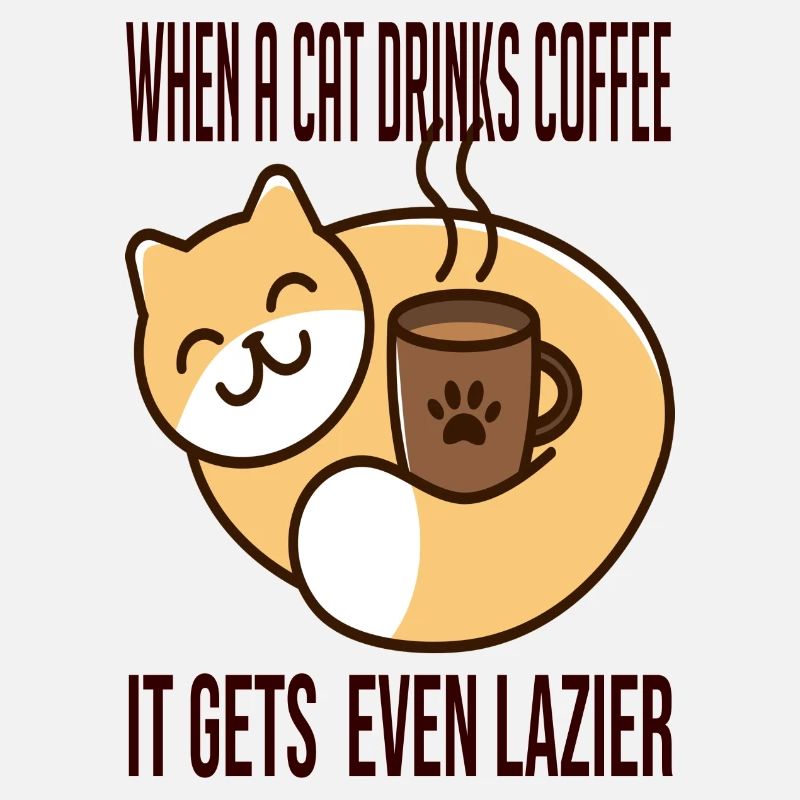 When a cat drinks coffee it gets even lazier