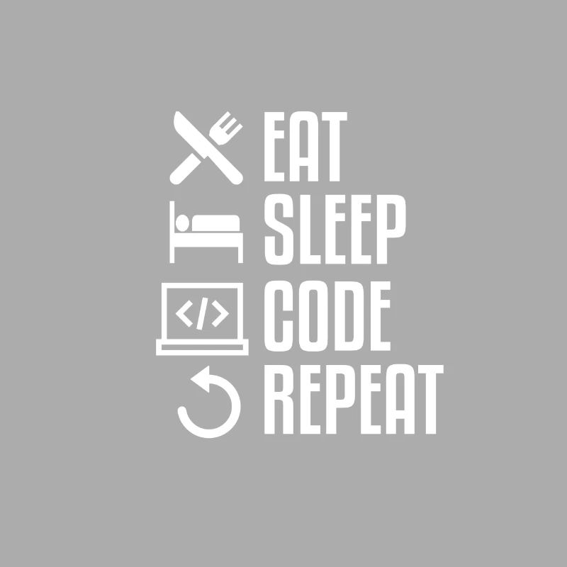 EAT SLEEP CODE REPEAT WHITE Computer T-Shirt