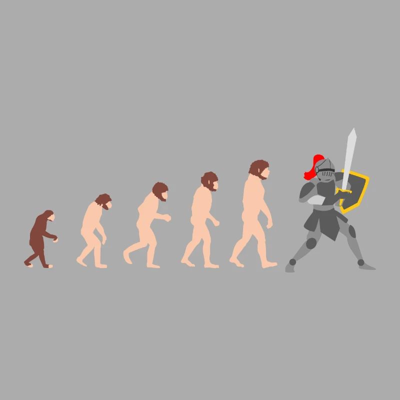 Chevalier Human Evolution Drôle Design Idée cadeau