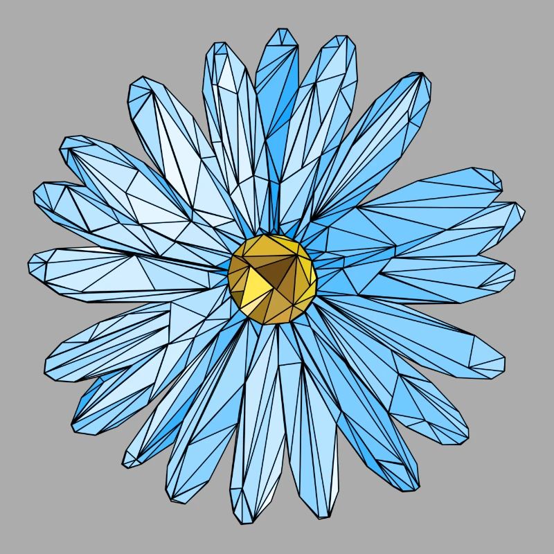 Art de polygone fleur triangle bleu