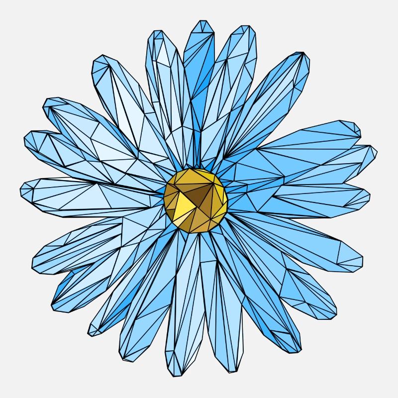 Art de polygone fleur triangle bleu