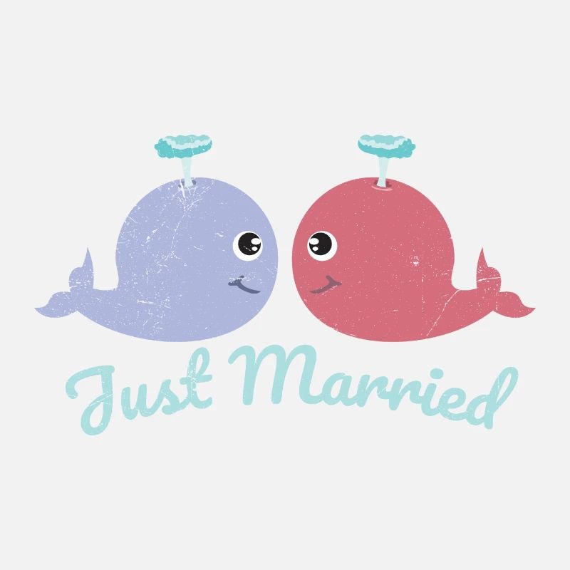 Fisch Zwei Wale haben gerade geheiratet Geschenk