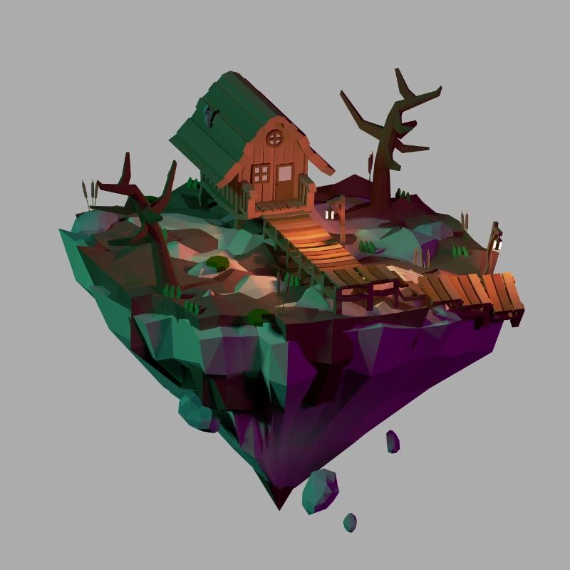 Bog hut | Low poly