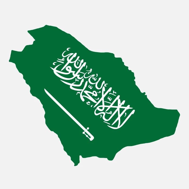 Carte et drapeau de l'Arabie saoudite
