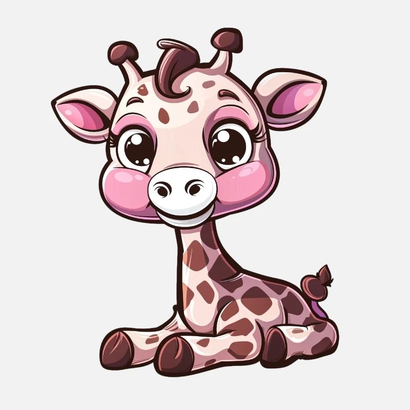 Girafe mignonne avec de grands yeux