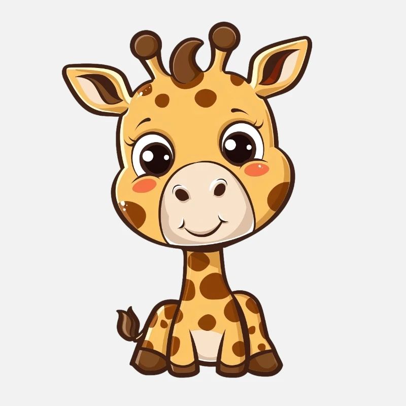 Bébé girafe espiègle avec de grands yeux