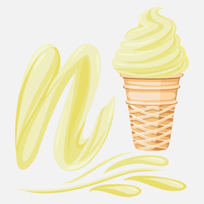 N'ice Softeis-Emoji mit Buchstaben N Vanille