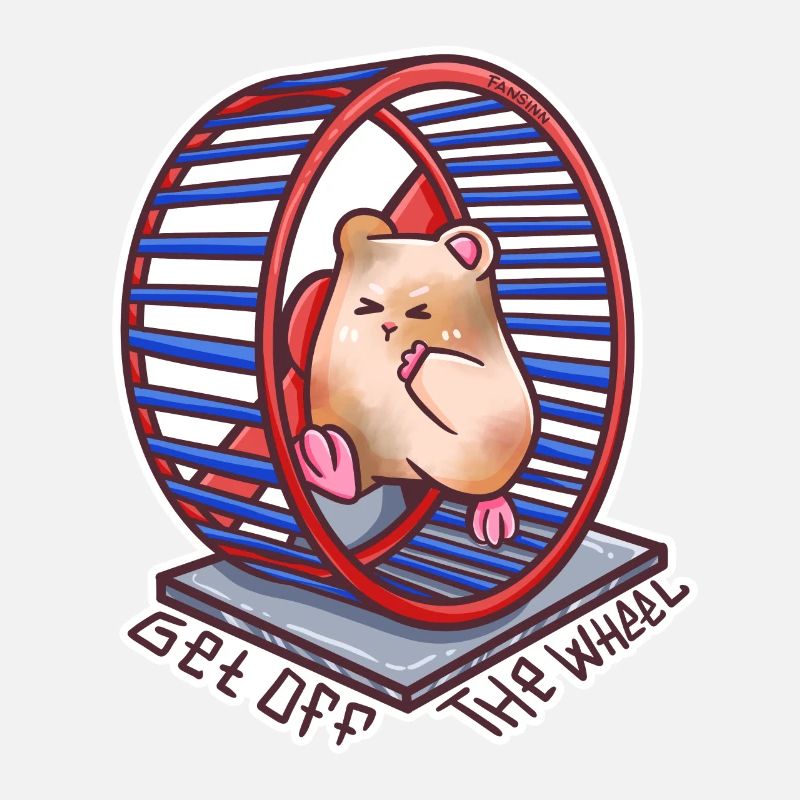 Hamster wheel metaphor running wheel routine animal gift