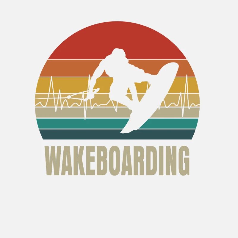 Wakeboard Retro Herzschlag Geschenk
