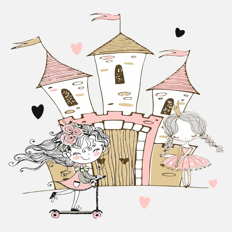 T-shirt Château de conte de fées avec princesse