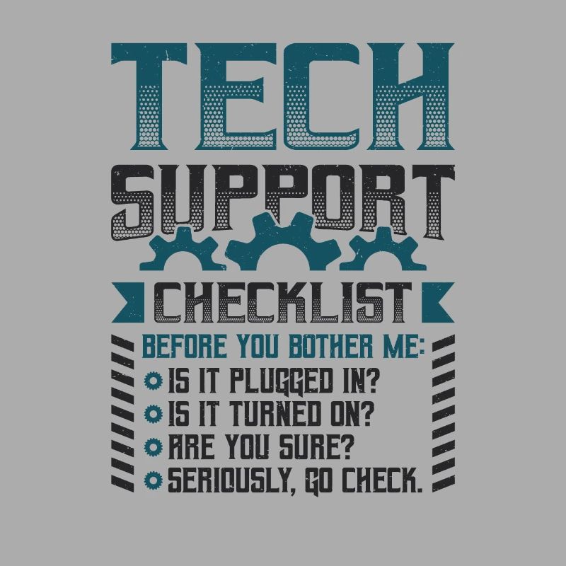 Funny Tech Support Checklist Helpdesk
