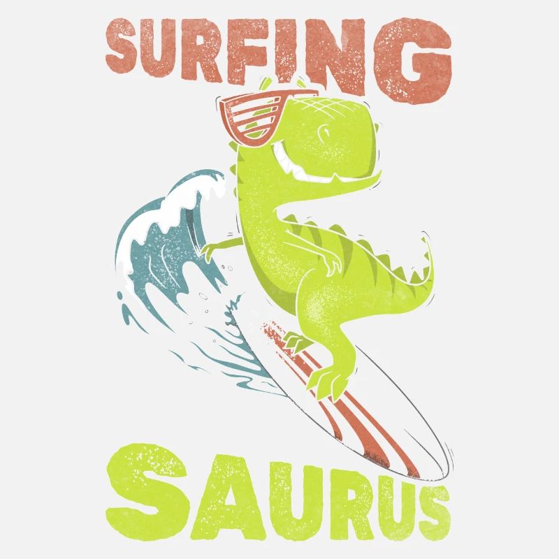 Surf Saurus Wave Surf Dinosaure Funnier