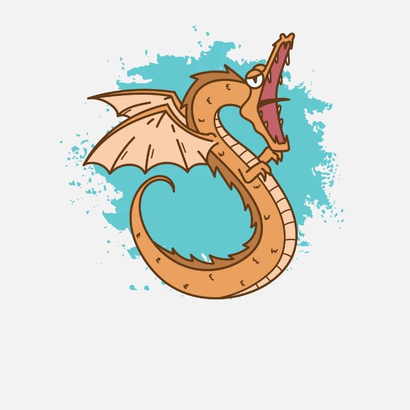 Serpent dragon à bouche ouverte