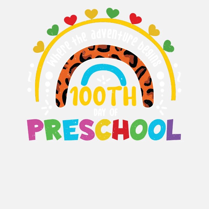 Mignon Léopard Arc-en-ciel Préscolaire 100 jours d’école