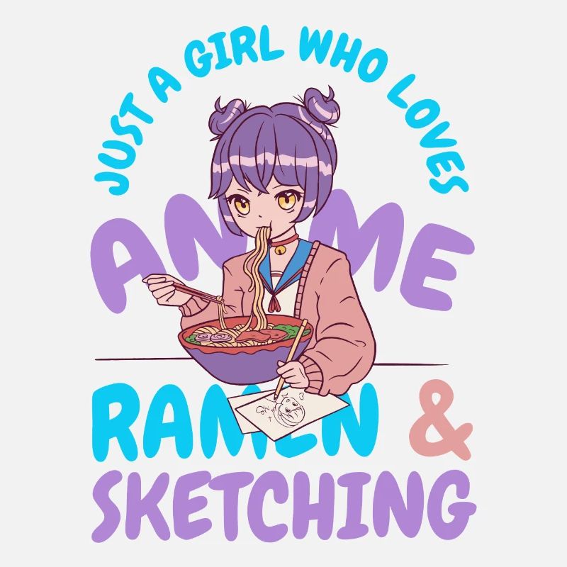 nur ein Mädchen das Anime Ramen und Skizzen liebt