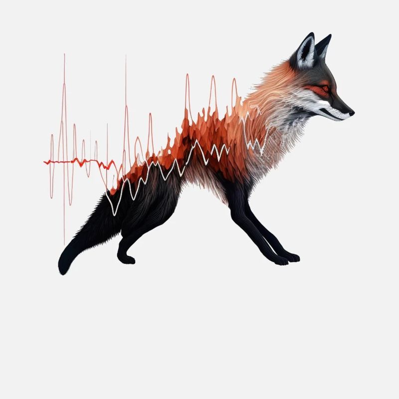 Fuchs Herzschlag Geschenk EKG Tier Puls Kunst Zoo