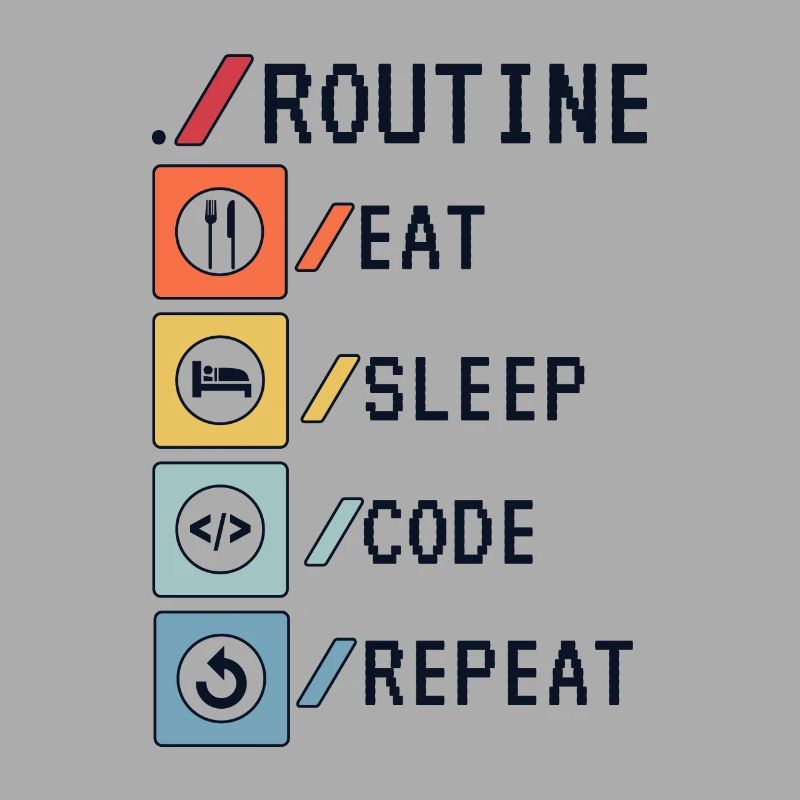 Routine Eat Sleep Code Repeat Developer Coder