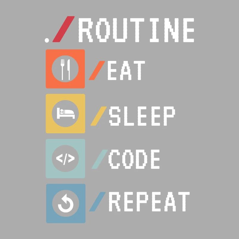 Routine Eat Sleep Code Repeat Developer Coder