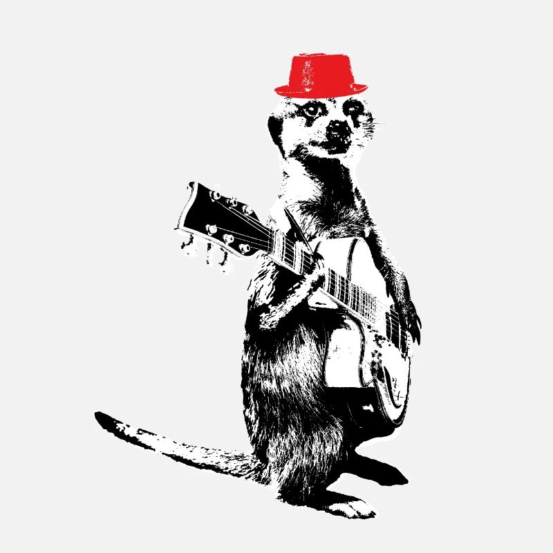 Suricate Guitariste White BG Red Hat