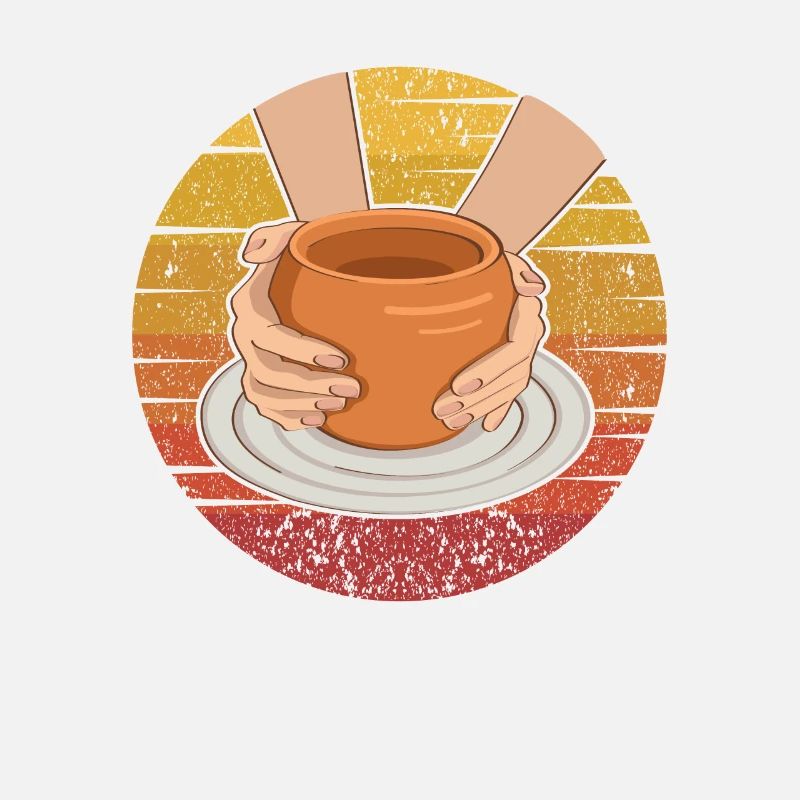 Retro Pottery Pro Wheel Hobby Lover Pottery
