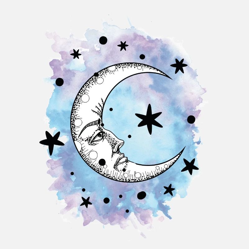 Lune étoiles aquarelle aquarelle espace extra-atmosphérique