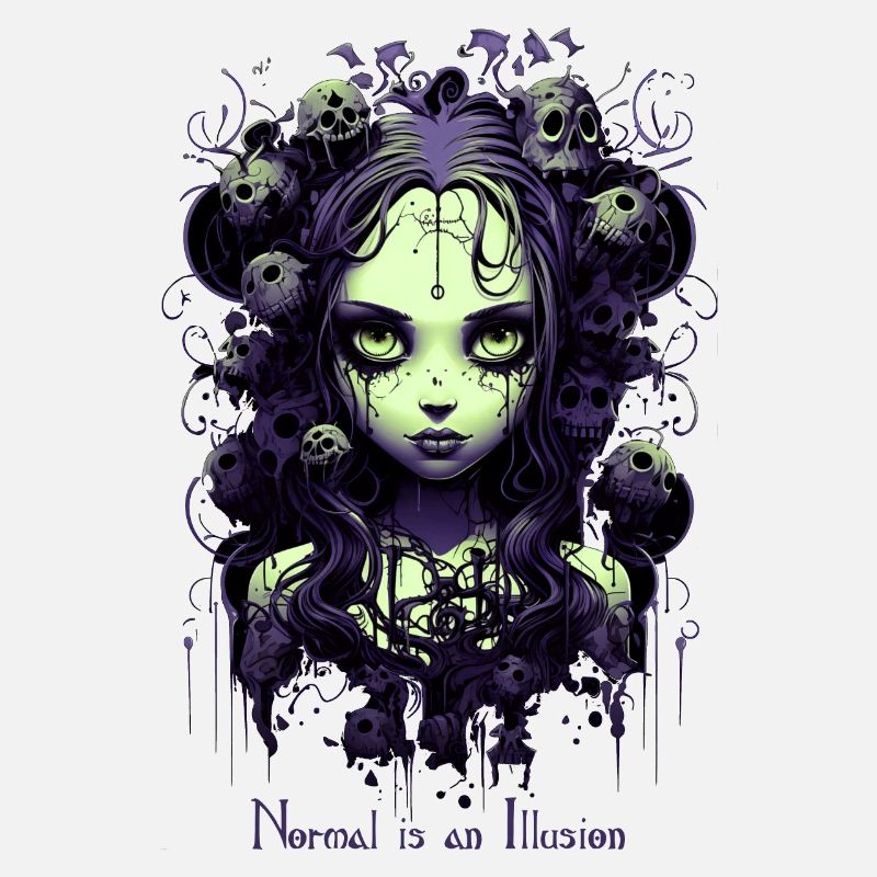 Gothic Girl Spruch Normal is an Illusion
