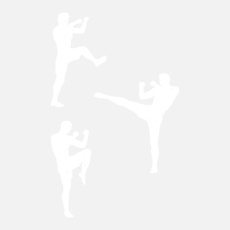 Silhouettes de combattants de Muay Thai Boxe Muay Thai