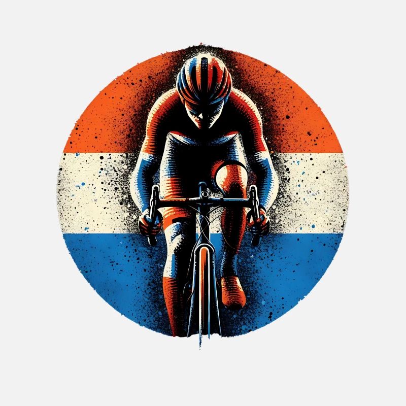 Conception de maillot de cyclisme néerlandais NL drapeau cycliste