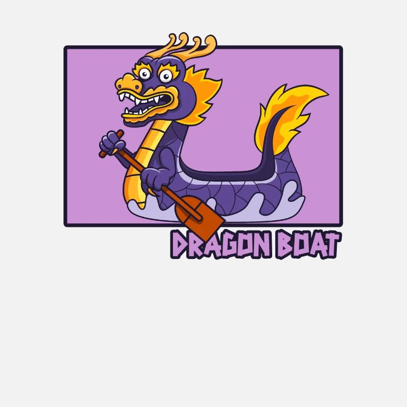 Dragon Boat Doodle Chinese Hanzi Drummer Team