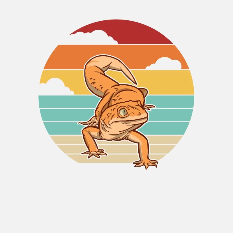Retro Schopfeidechse Gekkota Gecko Experte Leopard