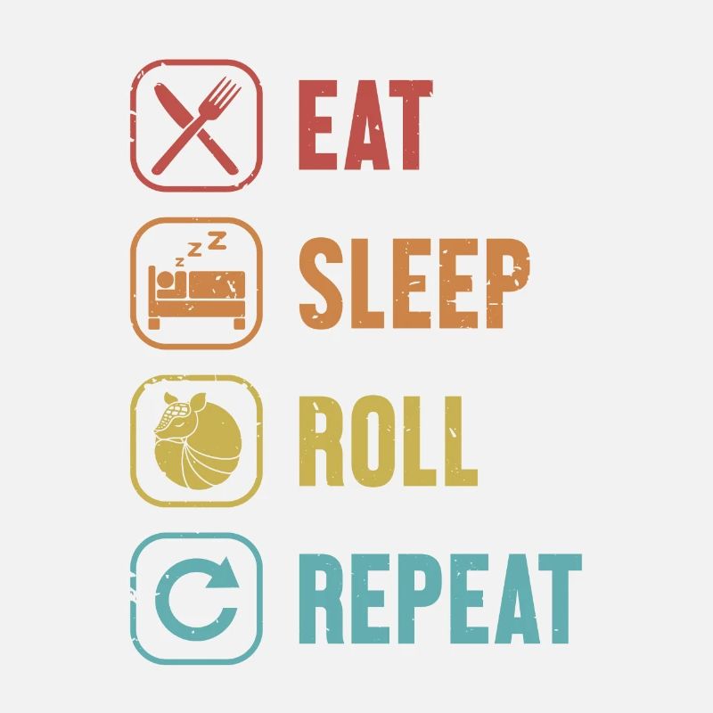 Eat Sleep Roll Repeat Pink Fairy Cingulata Lover
