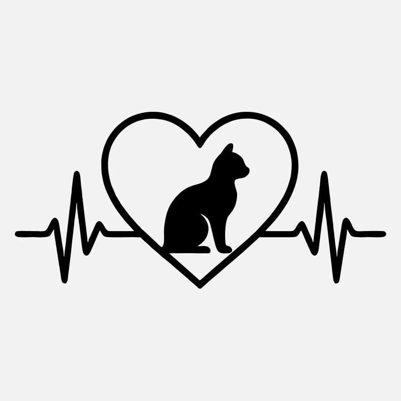 Katze Silhouette Herz