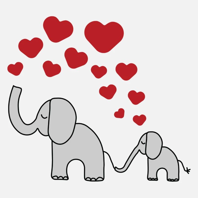 éléphant mère enfant bébé mignon bébé coeur