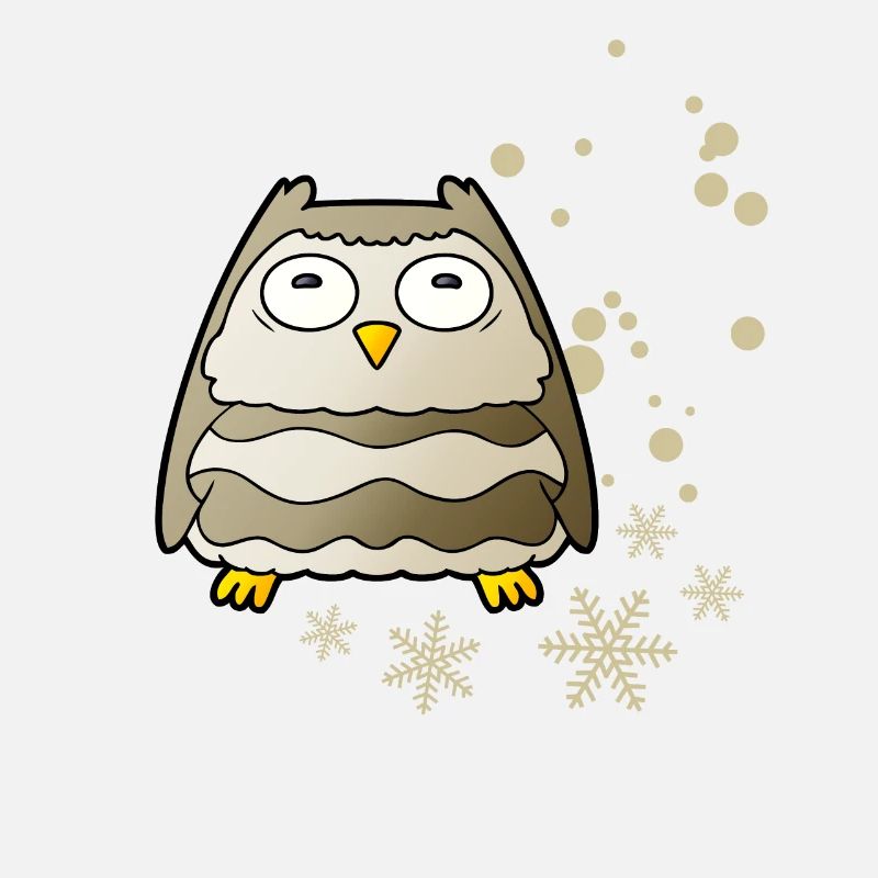 Chouette avec flocons de neige