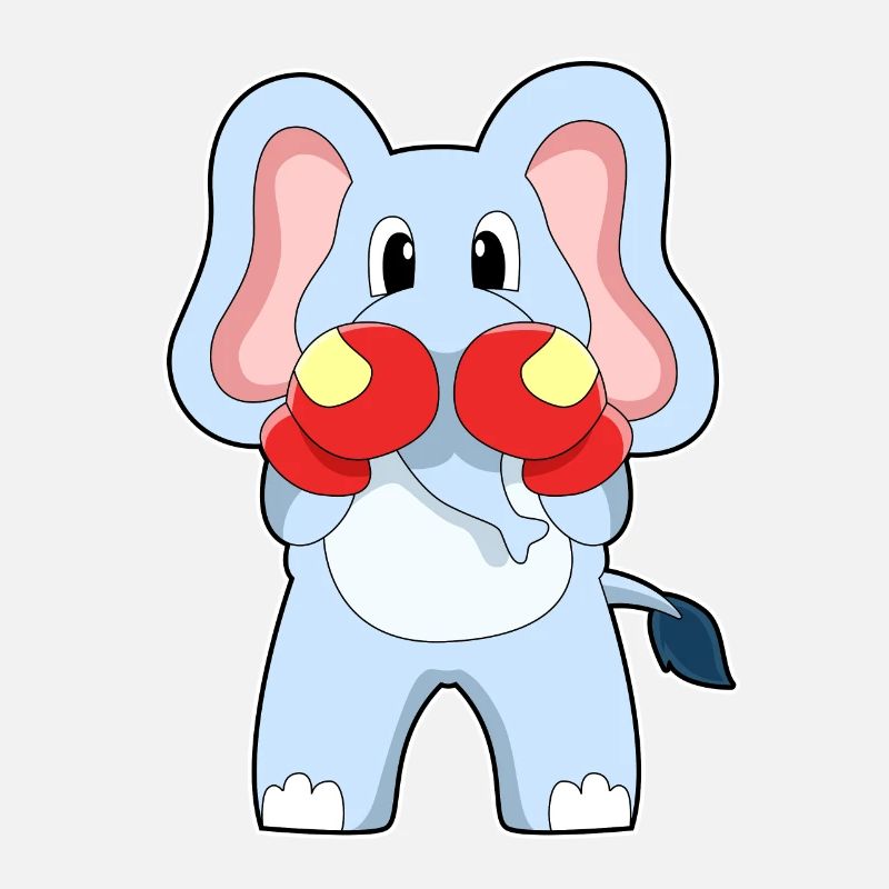 Boxe éléphant avec des gants de boxe