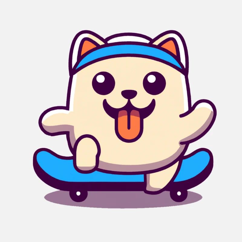 Happy Skateboard Dog