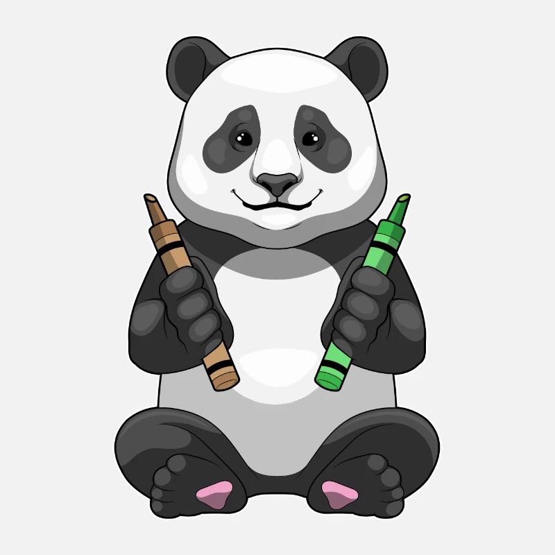 Panda Schüler Buntstifte Schule