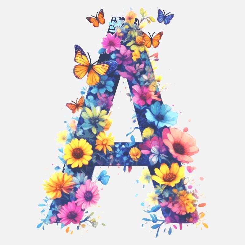 A - Lettre initiale florale 💐🌼🦋