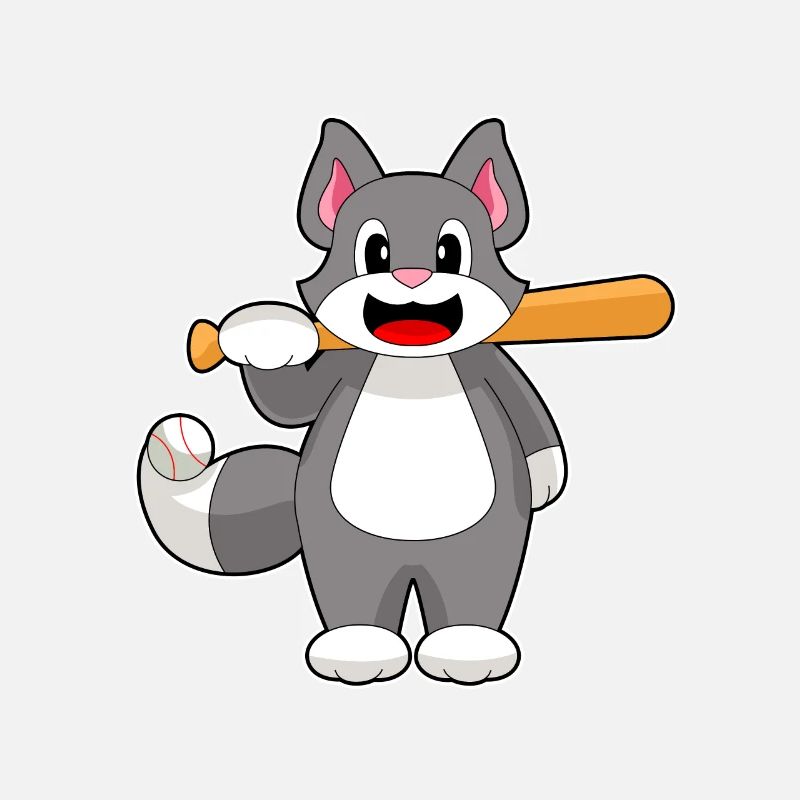 Katze Baseball Baseballschläger