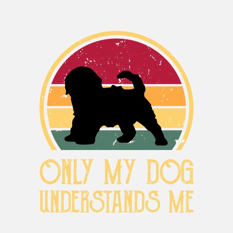 Cockapoo Dog Lover Silhouette Vintage Sunset