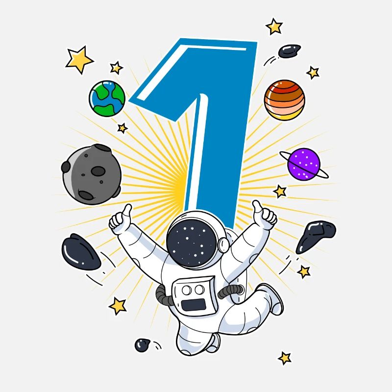 Astronaut 1 Year Space Rocket 1st Birthday