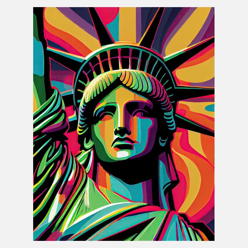Statue colorée de la Liberté
