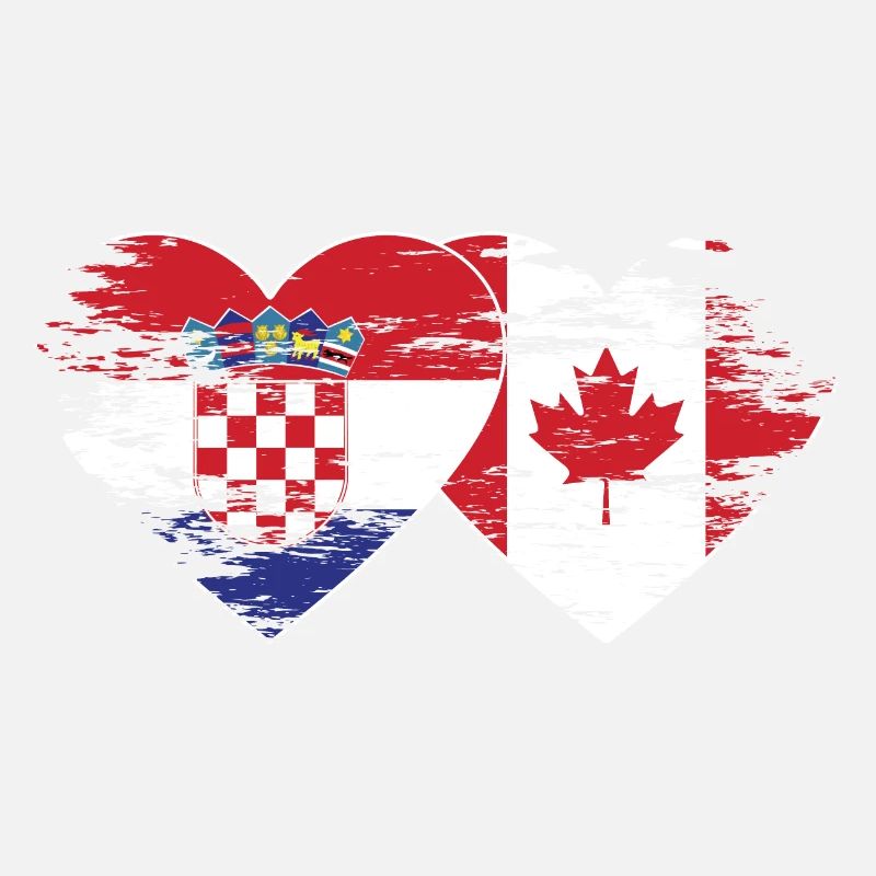 Croatie Canada drapeau coeur utilisé