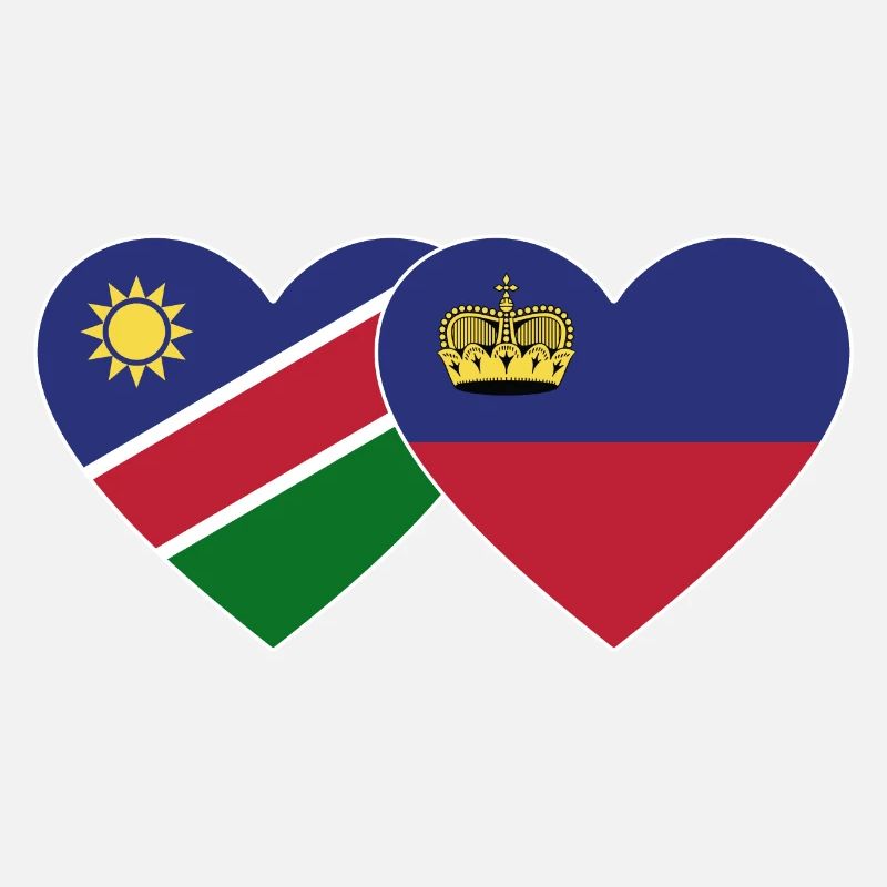 Namibia Liechtenstein Flag Heart
