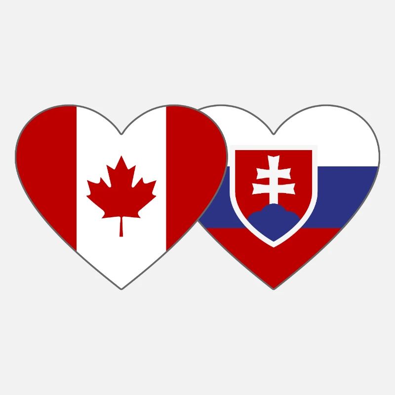 Canada Slovakia Flag Heart