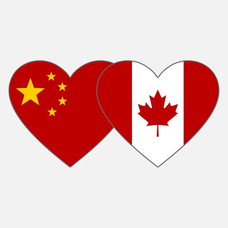 China Canada Flag Heart
