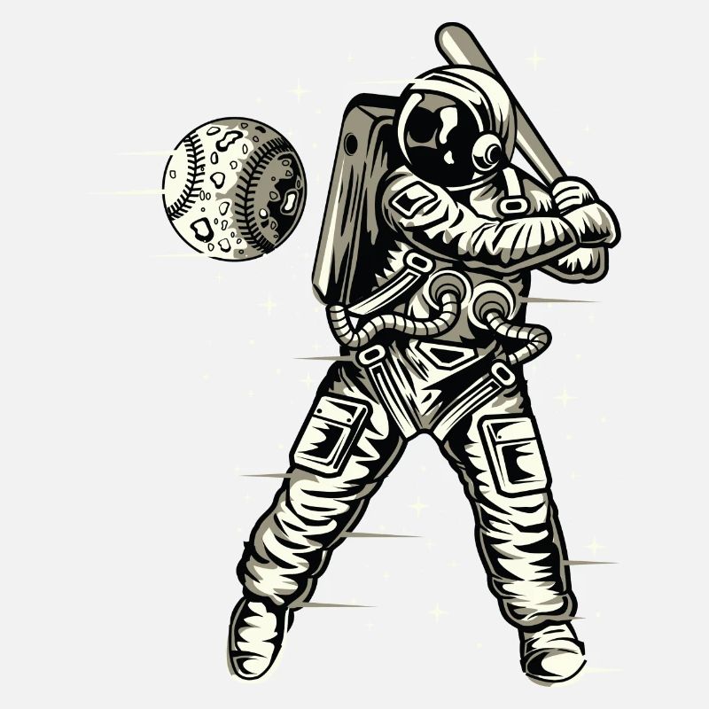 Espace de baseball astronaute raquette espace