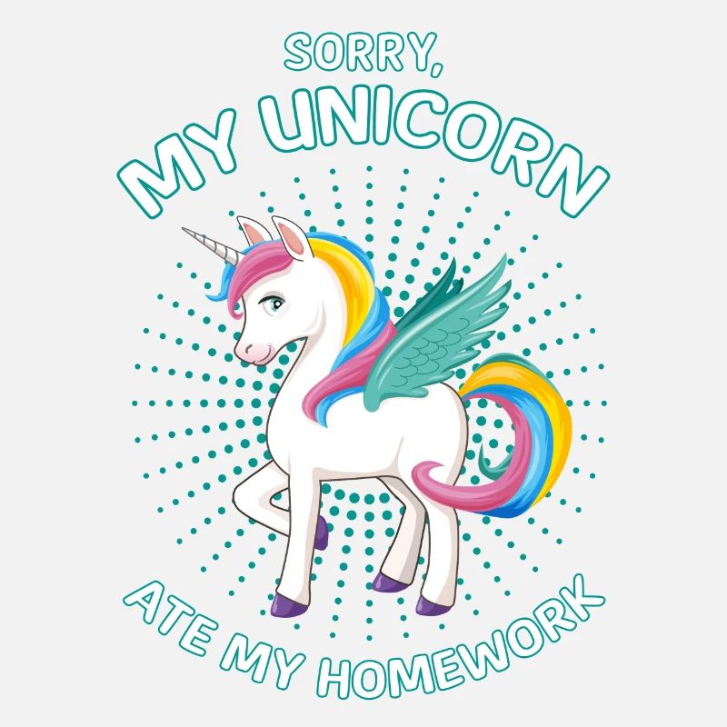 Einhorn Unicorn Schule Homework Fun Geschenk